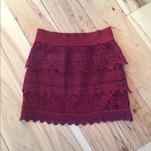 The Snooki Shop red lace skirt, S NWT